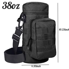 Military MOLLE Tactical Travel Water Bottle Kettle Pouch Carry Belt Waist Bag
