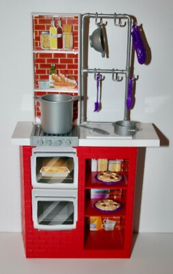 Mattel Barbie Doll Kitchen Oven Stove Unit with kitchen