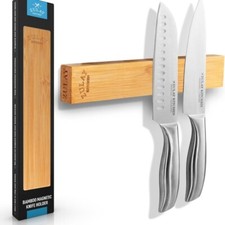 Zulay Wooden Magnetic Knife Strip