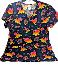 Disney's The Lion King Scrub Top Hakuna Matata Future King Women's Med 2 Pockets