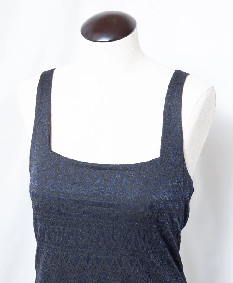 Free People эластичные платья обтяжку шевелиться без рукавов черный темно-синий текстура L - Изображение 2 из 4