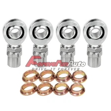 Chromoly 2 Pair Heim Joints Rod End 1" x 1-1/4"-12 with 1" Cone Spacer Bung .120