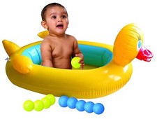 KOVOT Inflatable Duck Baby Bath with 10 Floating Balls Indoor or Outdoor Duck