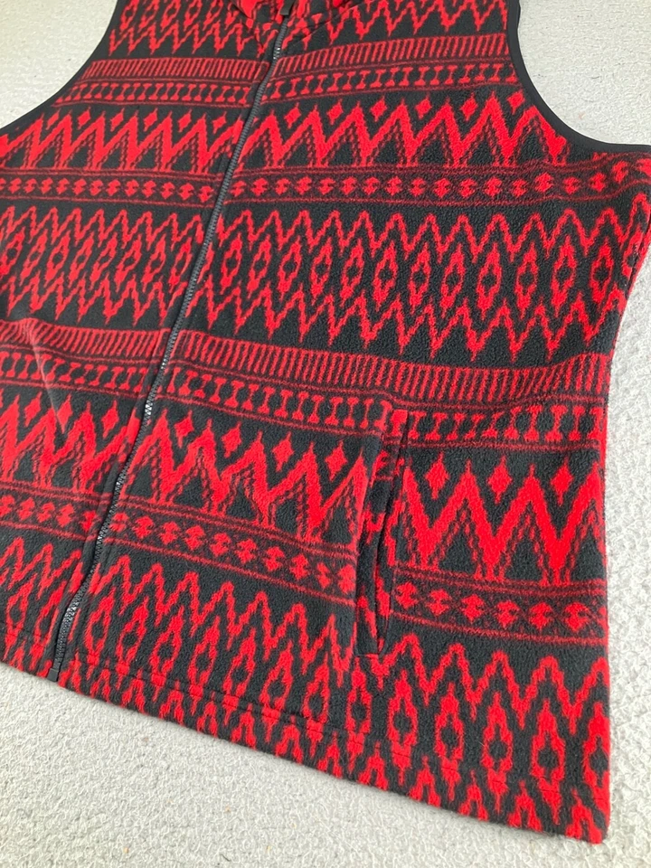 Chaps Aztec Sweater Vest Mens 3XL Red Western Cardigan Southwestern Native - Image 4 of 4