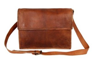 old leather satchel