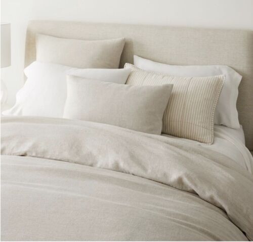 West Elm 100% Linen King / California King Duvet Cover 92"x108" Natural Beige - Picture 1 of 16