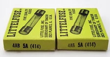 Lot of 10 Littelfuse 4AB 5A 250V 9/16" x 1-1/4" Ceramic Fuses 5 Amp Vintage 414