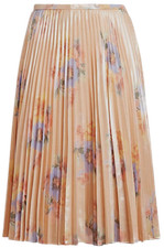 235 Ralph Lauren Women Pink Floral Print Metallic Pleated Midi Skirt Size 6