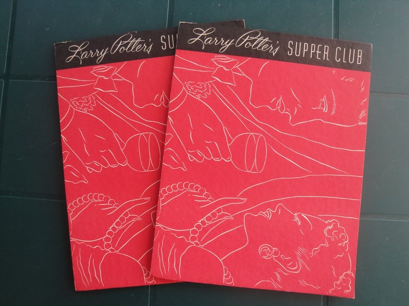 VINTAGE 1948 LARRY POTTER'S SUPPER CLUB PHOTO PRESENTATION FOLDERS