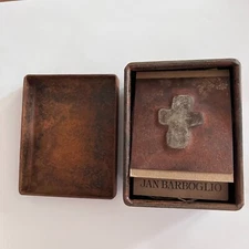 Jan Barboglio HOUSE BLESSING CROSS Hand Forged Cast Iron Trinket Box with Lid