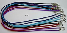Pack of 10 Mixed Color 18" Long Flat Soft Leather Necklace w/ Lobster Claw Clasp