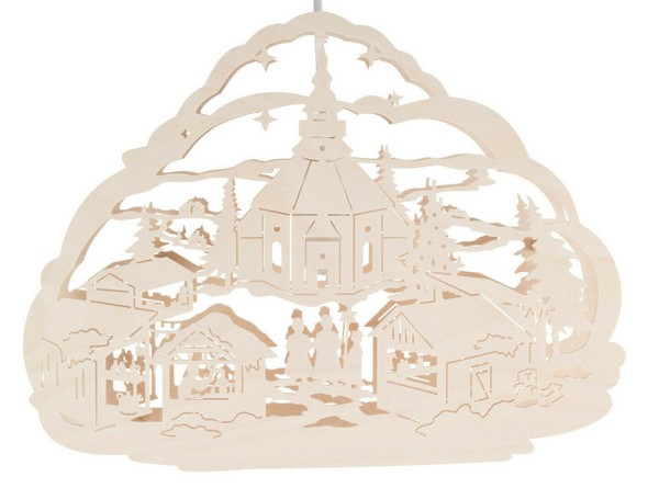Fensterbild Doppelt Seiffener Weihnachtsmarkt Erzgebirge-image