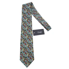 Drake's NWT Neck Tie in Blue / Multicolor Mini Floral Print 100% Silk
