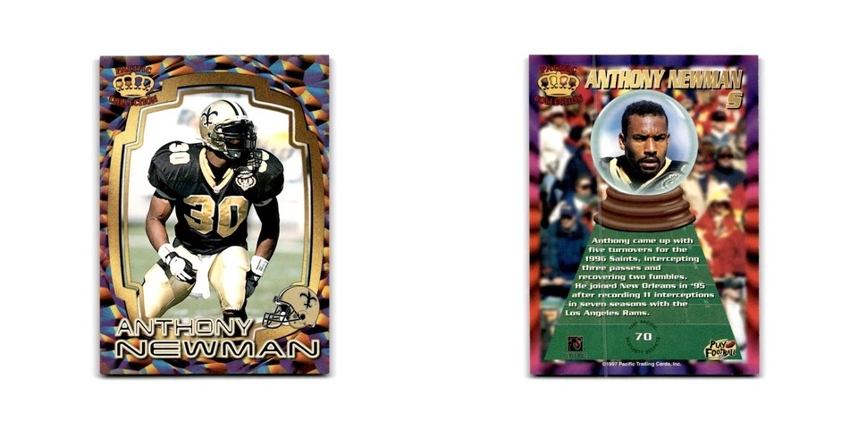 Anthony Newman 1997 Pacific #70 New Orleans Saints Football Card NM - Image 3 of 3