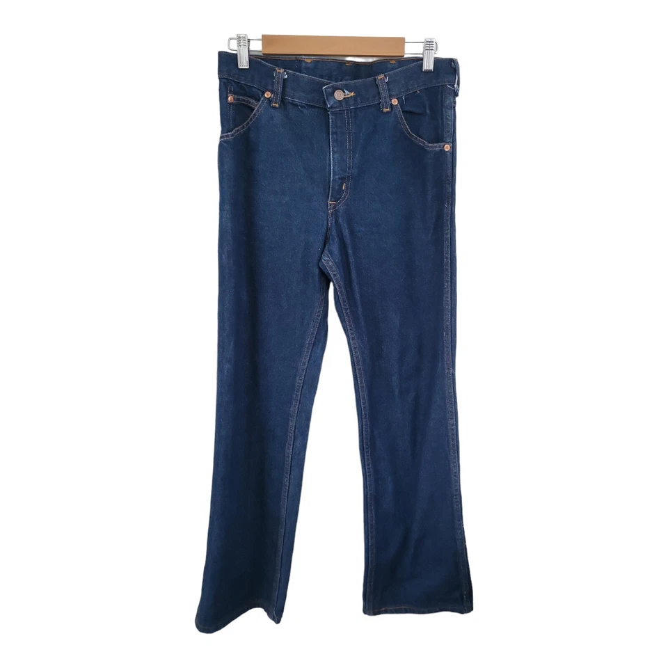 Pantalones de mezclilla cosidos naranja lavado oscuro genuinos Sears Roebucks 32 X 30 de colección para hombre Foto 3 de 4