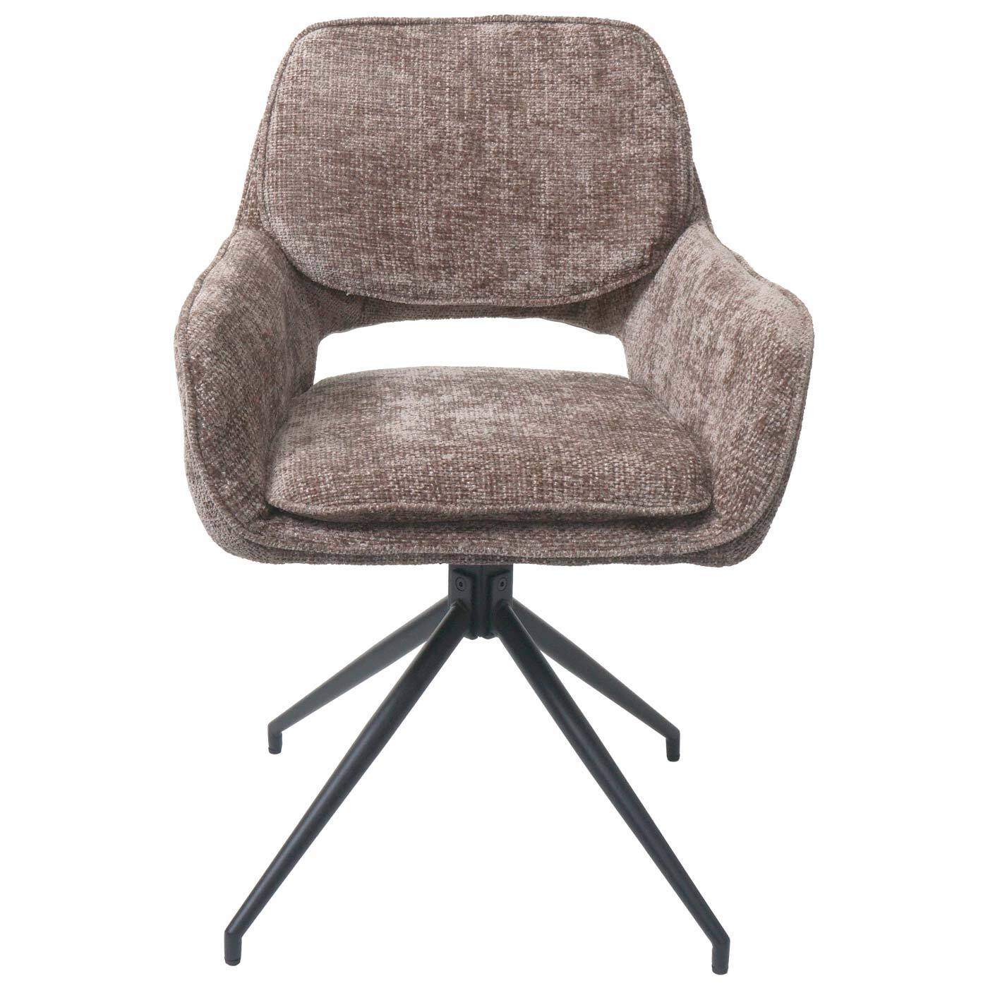 2er-Set Esszimmerstuhl HWC-N74, Stuhl drehbar Auto-Return Stoff Chenille 490g/m² Ansicht 10