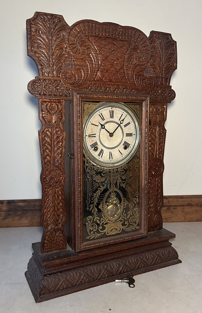 アメリカ柱時計 アンティーク INGRAHAM that case the – clock gingerbread Ingraham E. an for obituary An COMPANY製 インテリア時計