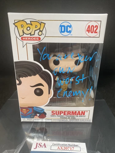 Superman Funko Pop Signed Tom Welling JSA 402 Autograph Gem Mint Near Mint Box