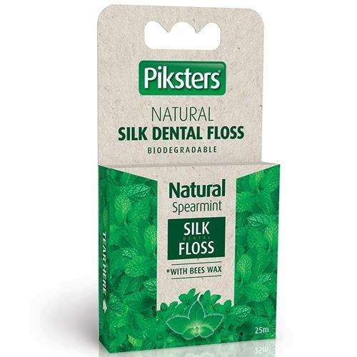 Piksters Spearmint Natural Silk Dental Floss 25m