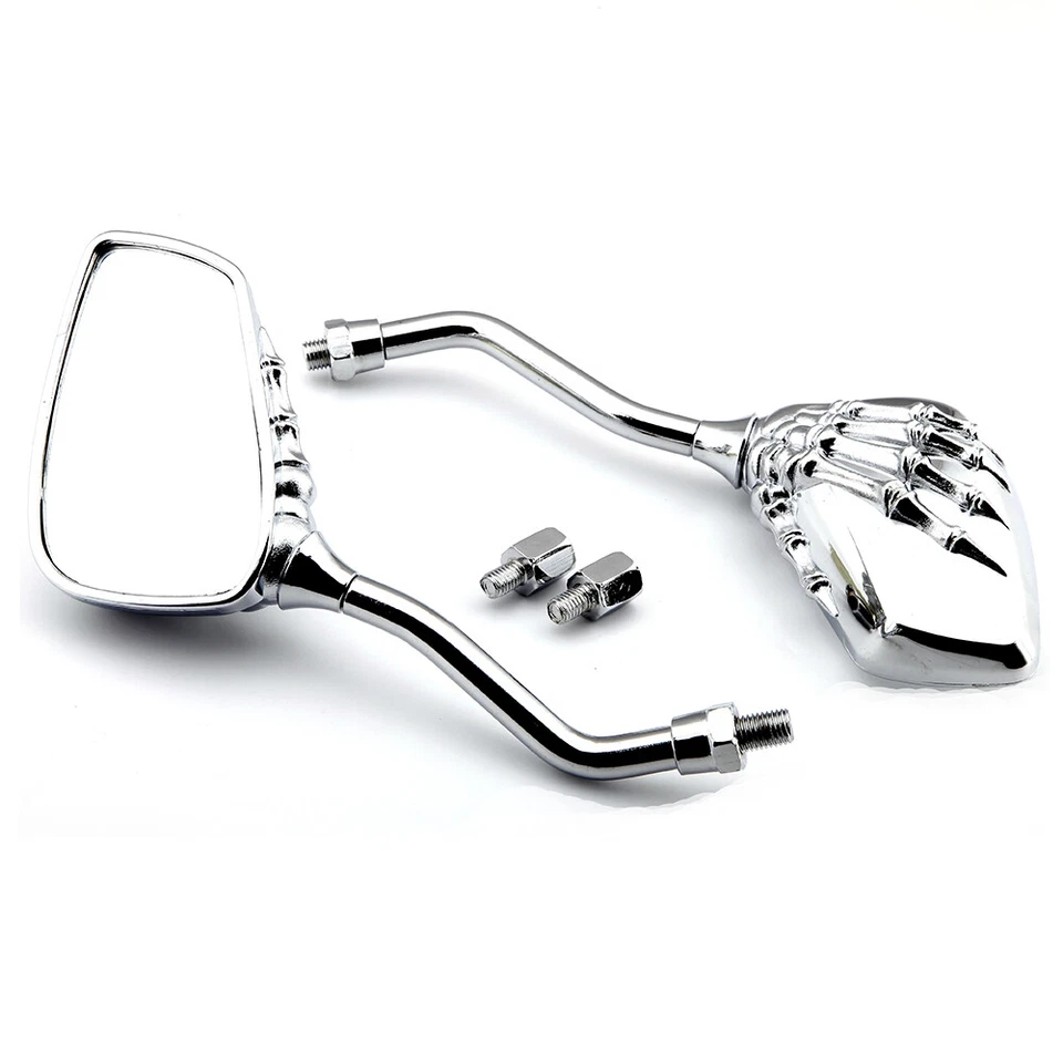 Espejos retrovisores cromados calavera para Kawasaki Vulcan VN 2000 800 900 700 Classic Foto 4 de 4