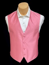 Men's Rose Petal Pink Tuxedo Vest Wedding Groom Cruise Prom Formal Small S