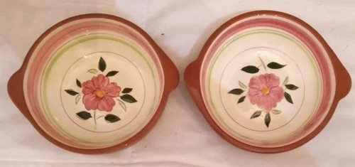 2 VINTAGE STANGL POTTERY BOWLS WILD ROSE PATTERN