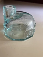 J&IEM ~ (JAMES & ISAAC MOORE) 1870s ~ Domed Igloo Turtle Ink Bottle ~ Aqua