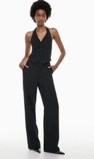 Aritzia Wilfred Alanya Black Pant Trouser Women Size 4 Wide Leg NEW