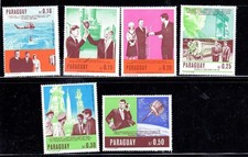 PARAGUAY #1041-1046 1965 JFK SHORT SET MINT VF NH O.G