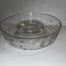 Vintage Princess House Heritage Crystal Chip and Dip Bowl Server