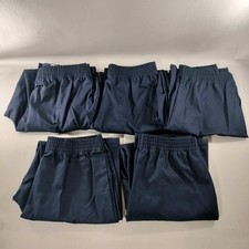 Aramark Lot of 5 Stretch Straight Flat Front Blue Uniform Work Pant Womens 18XUF