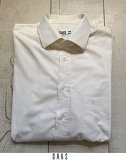 DAKS - Off White / Cream Cotton Dress Shirt NWOT 17" Neck 44" XL
