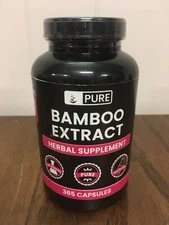 PURE ORIGINAL INGREDIENTS Bamboo Extract 365 Capsules No Magnesium Or Rice 8/26
