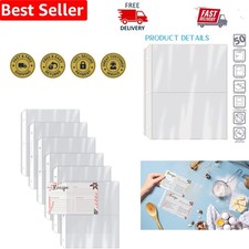 Easy Access 50 Count Recipe Card Protectors in 4x6 Pockets - Splash-proof Design