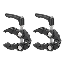 2x CAMVATE Super Crab Clamp with 1/4" & 3/8" Threads & Spring-Loaded Thumb-Lever