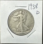 1938-D Walking Liberty Half Dollar - VG/Fine