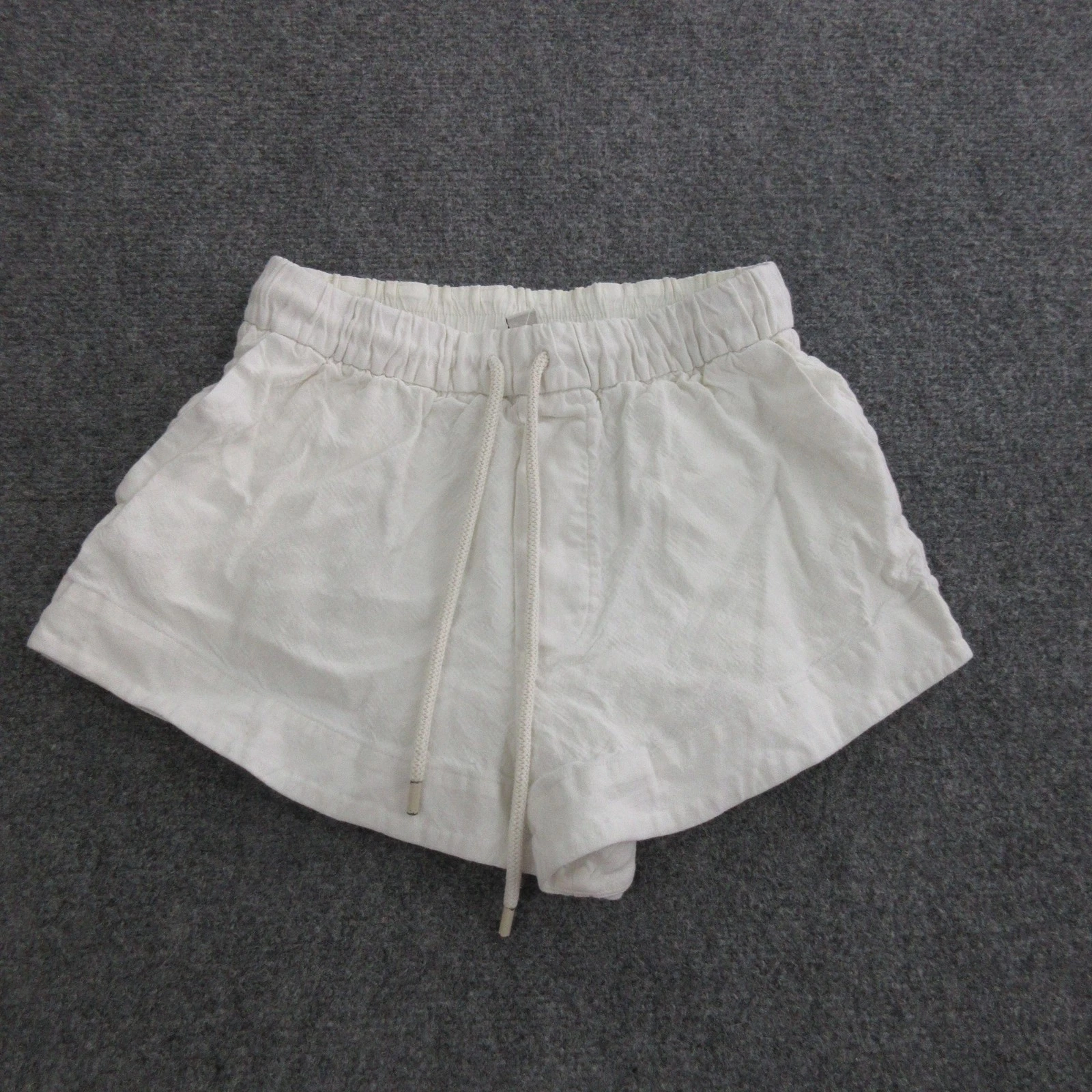 SIR. Shorts Womens 0 White Linen Blend Elastic Waist Drawstring Casual Summer