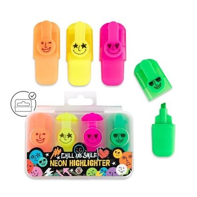 Trendhaus Neon Textmarker Highlighter Set - 4 Stifte