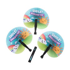 Religious Folding Hand Fans, Party Supplies, 12 Pieces