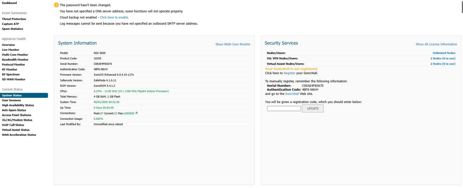 как выглядит Dell SonicWALL NSA 5600 Firewall Reset Unregistered 12xGbE 4xSFP 2x10GbE фото