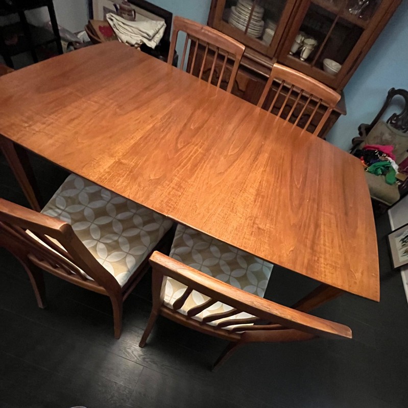 Walter Wabash MCM Teak Dining Table + Four Chairs