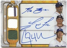 2014 Topps Triple Threads Kershaw Scherzer Fernandez Triple Auto Relic 08/27