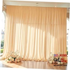 10ft x 10ft Champagne Backdrop Curtains for Parties, 2 Panels 5ft x 10ft