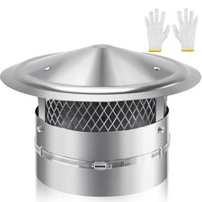 QUEYAAM 9 Inch Chimney Cap Screen & Rain Cover,304 Stainless Steel