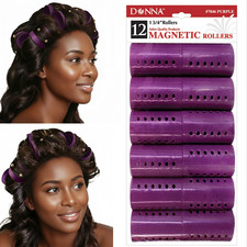Rollers 1.75 12-Pack Plastic Hair Rollers for Heatless Styling, Large Snap-On