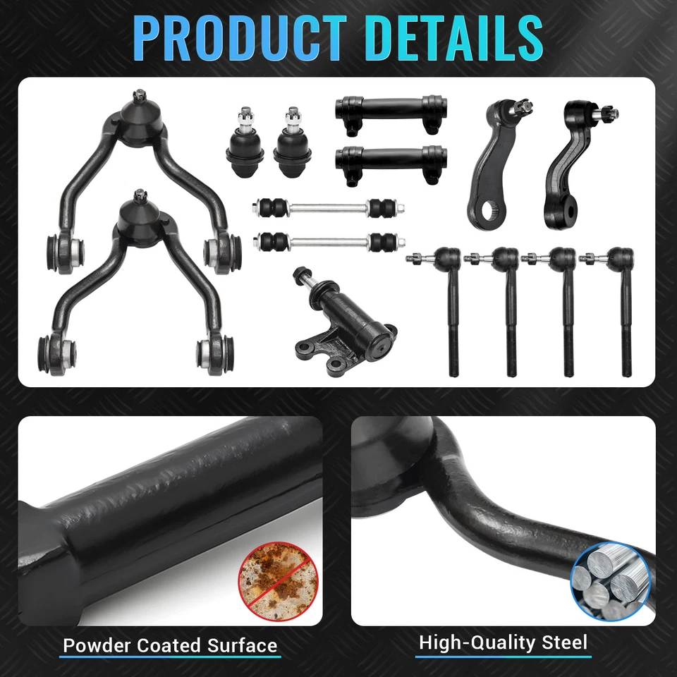 15PC Front Upper Control Arms w/ Ball Joints For Chevy GMC K1500 Tahoe Yukon - Image 2 of 4