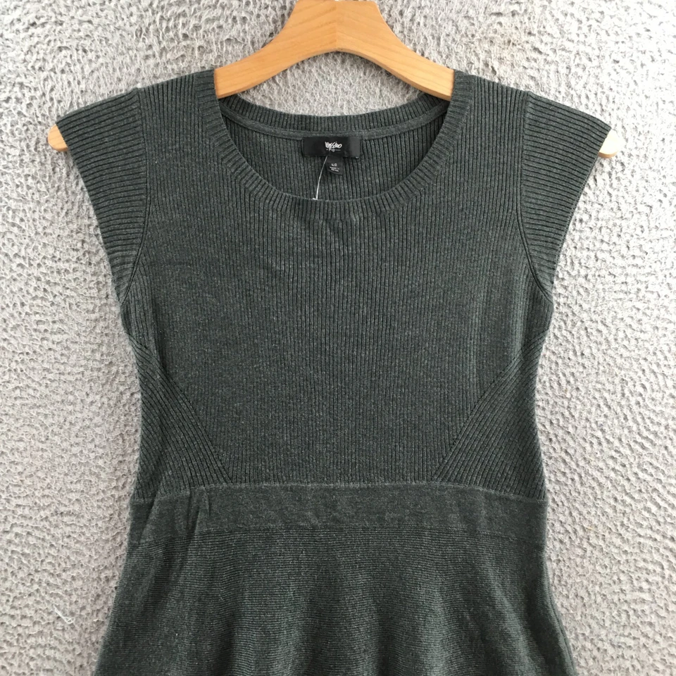 Vestido Suéter Mossimo Supply Co. Para Mujer L Gris Tejido Sin Mangas Cuello Redondo Informal Foto 2 de 4