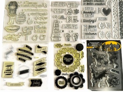     Clear Stamp Bundle Lot Mixed Brands Photopolymer Scrapbook Card 