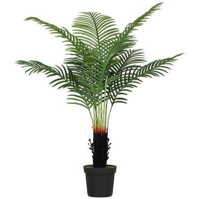 Künstliche Areca Palme 120cm grün PE Blätter Zement Topf beflockter Boden stabil schwer