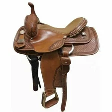 Premium Western Pleasure Trail Barrel Racing Leather Western Saddle Size 15".